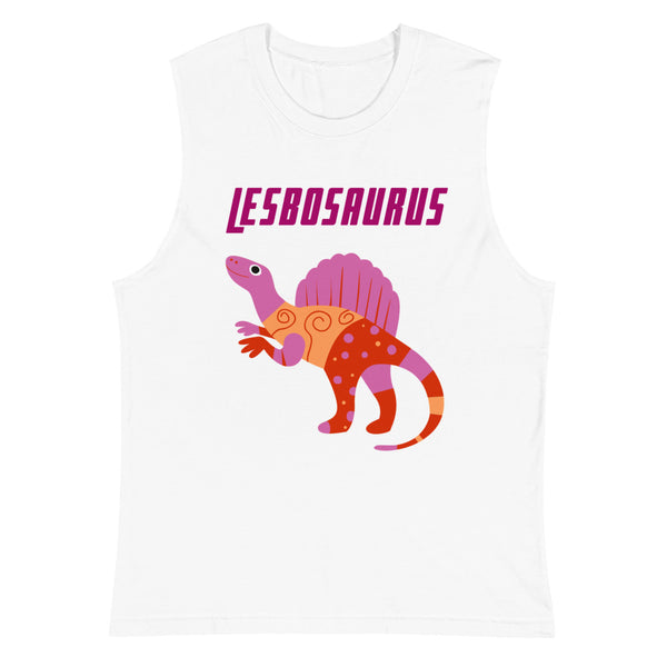 White Lesbosaurus Muscle Top by Queer In The World Originals sold by Queer In The World: The Shop - LGBT Merch Fashion