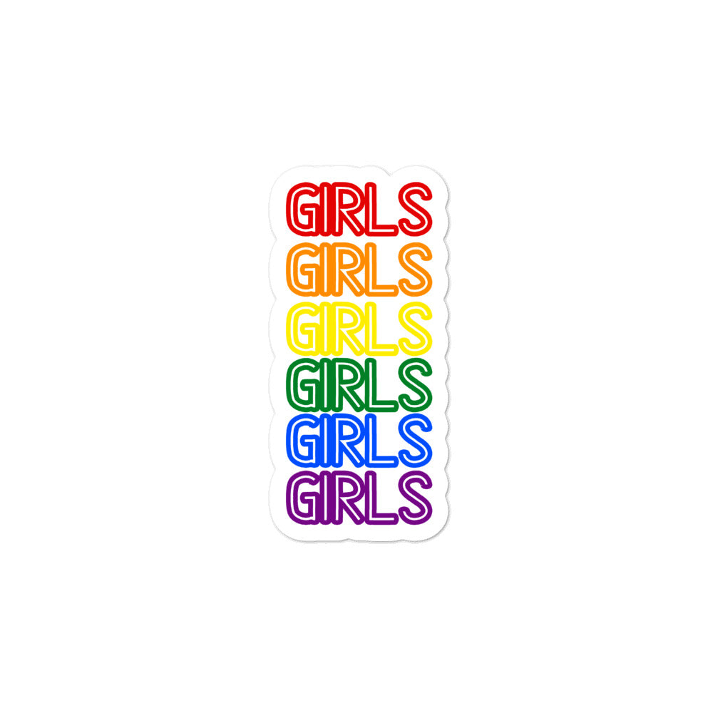  Girls Girls Girls Bubble-Free Stickers by Queer In The World Originals sold by Queer In The World: The Shop - LGBT Merch Fashion