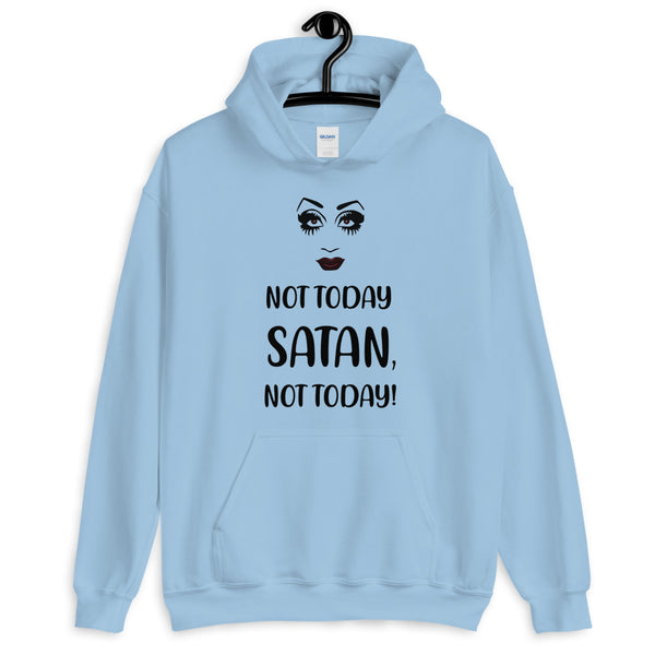 Light Blue Not Today Satan Unisex Hoodie by Queer In The World Originals sold by Queer In The World: The Shop - LGBT Merch Fashion