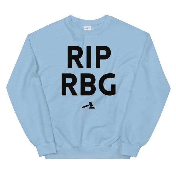 Light Blue RIP RBG Unisex Sweatshirt by Queer In The World Originals sold by Queer In The World: The Shop - LGBT Merch Fashion