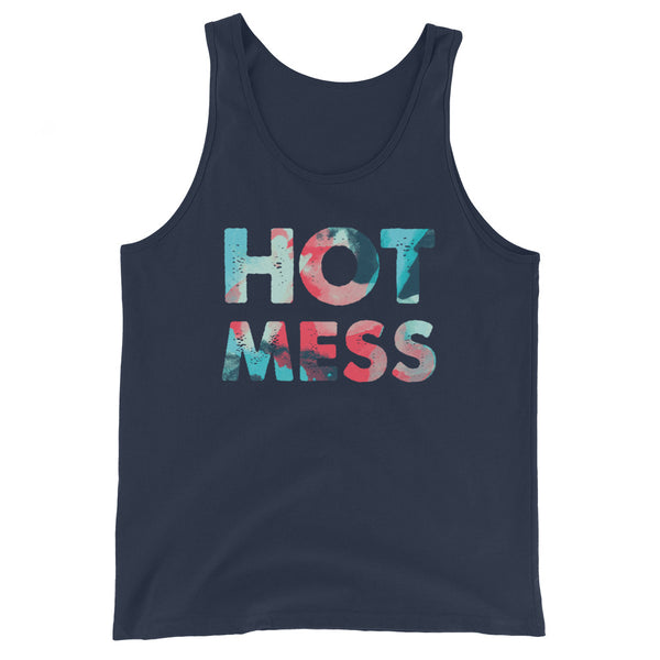Navy Hot Mess Unisex Tank Top by Queer In The World Originals sold by Queer In The World: The Shop - LGBT Merch Fashion
