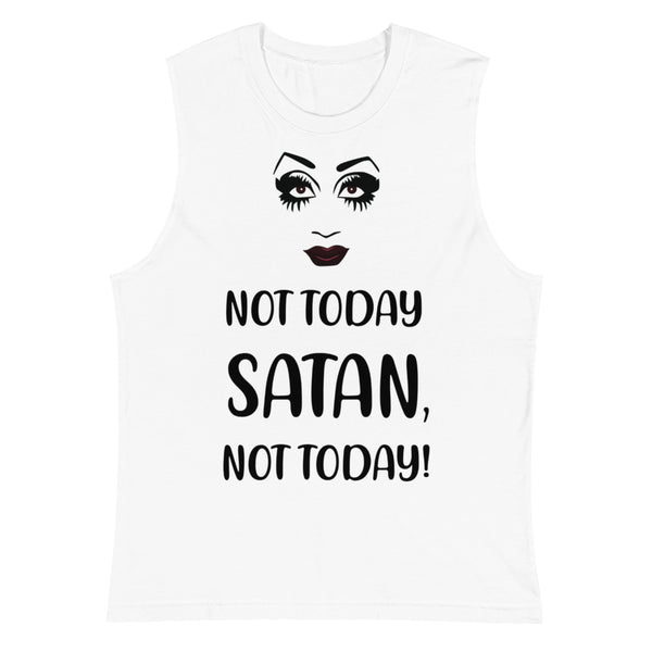 White Not Today Satan Muscle Shirt by Queer In The World Originals sold by Queer In The World: The Shop - LGBT Merch Fashion