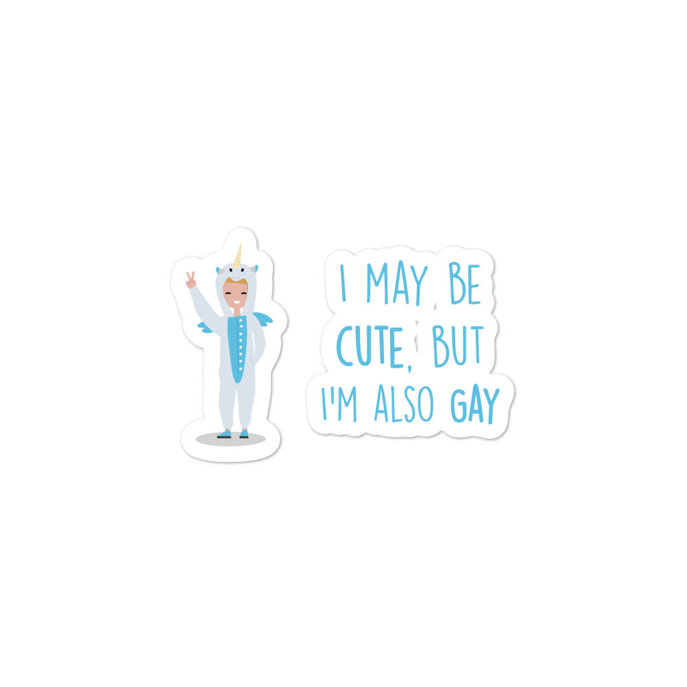  Cute But Gay Bubble-Free Stickers by Queer In The World Originals sold by Queer In The World: The Shop - LGBT Merch Fashion