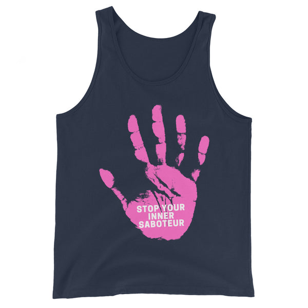 Navy Stop Your Inner Saboteur Unisex Tank Top by Queer In The World Originals sold by Queer In The World: The Shop - LGBT Merch Fashion