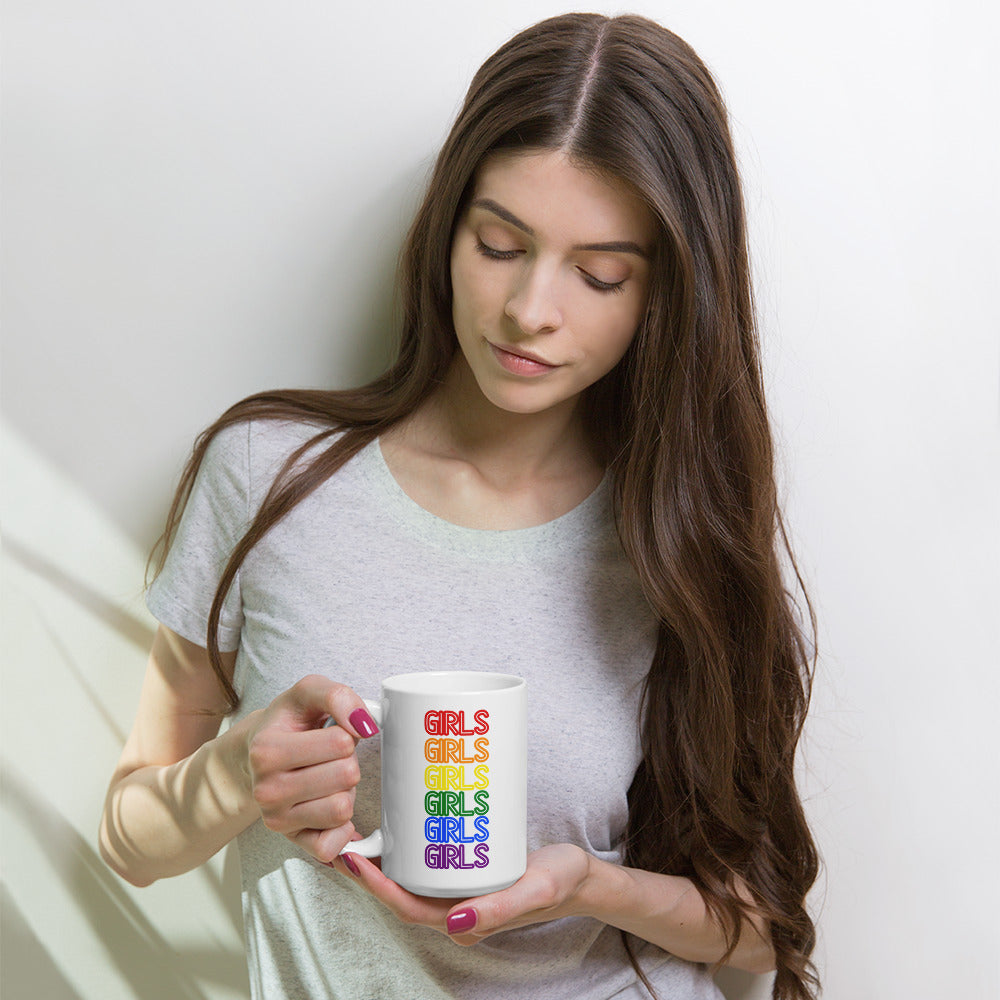  Girls Girls Girls Mug by Queer In The World Originals sold by Queer In The World: The Shop - LGBT Merch Fashion