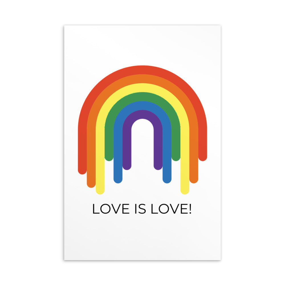  Love Is Love Postcard by Printful sold by Queer In The World: The Shop - LGBT Merch Fashion