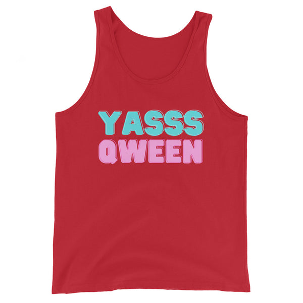 Red Yasss Qween Unisex Tank Top by Queer In The World Originals sold by Queer In The World: The Shop - LGBT Merch Fashion