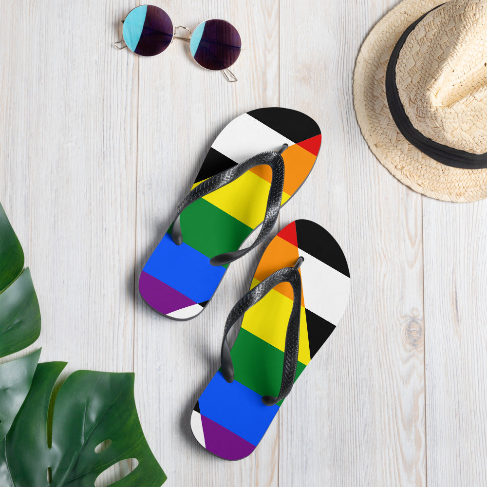  Straight Ally Flip-Flops by Queer In The World Originals sold by Queer In The World: The Shop - LGBT Merch Fashion