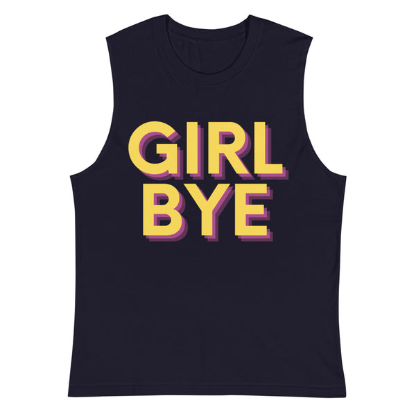 Navy Girl Bye Muscle Top by Queer In The World Originals sold by Queer In The World: The Shop - LGBT Merch Fashion