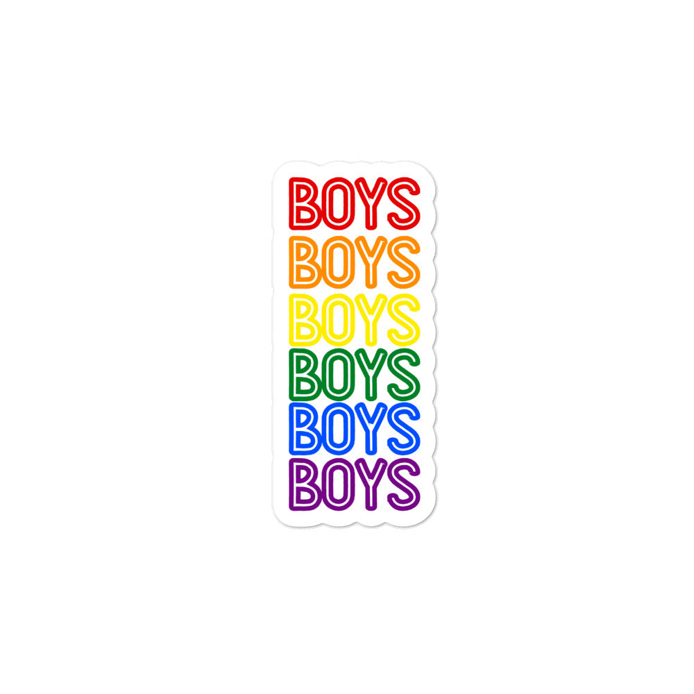  Boys Boys Boys Bubble-Free Stickers by Printful sold by Queer In The World: The Shop - LGBT Merch Fashion
