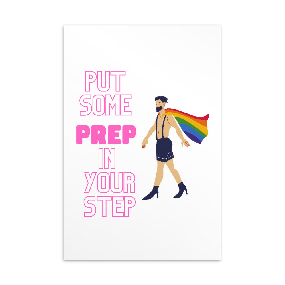  Put Some Prep In Your Step Postcard by Queer In The World Originals sold by Queer In The World: The Shop - LGBT Merch Fashion