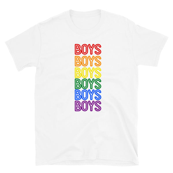 White Boys Boys Boys T-Shirt by Queer In The World Originals sold by Queer In The World: The Shop - LGBT Merch Fashion