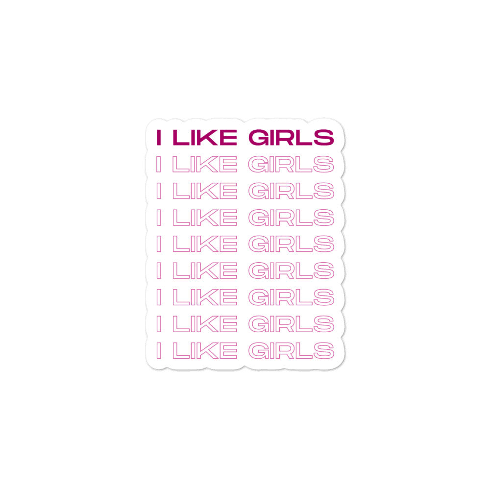  I Like Girls Bubble-Free Stickers by Queer In The World Originals sold by Queer In The World: The Shop - LGBT Merch Fashion
