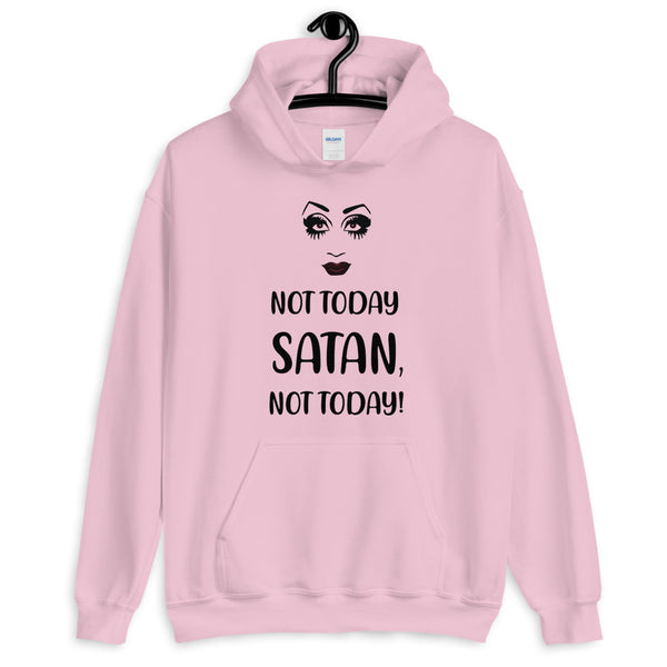 Light Pink Not Today Satan Unisex Hoodie by Queer In The World Originals sold by Queer In The World: The Shop - LGBT Merch Fashion