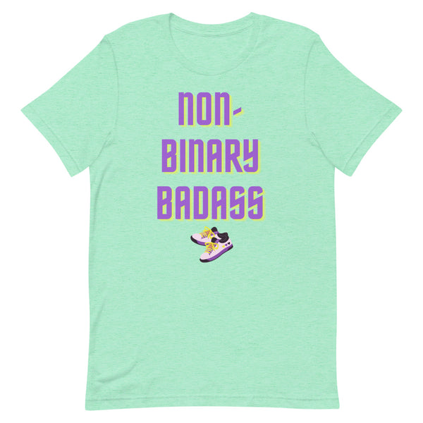 Heather Mint Non-Binary Badass T-Shirt by Queer In The World Originals sold by Queer In The World: The Shop - LGBT Merch Fashion