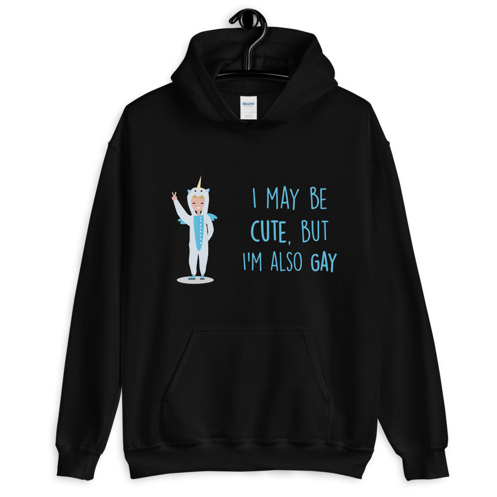Black Cute But Gay Unisex Hoodie by Queer In The World Originals sold by Queer In The World: The Shop - LGBT Merch Fashion