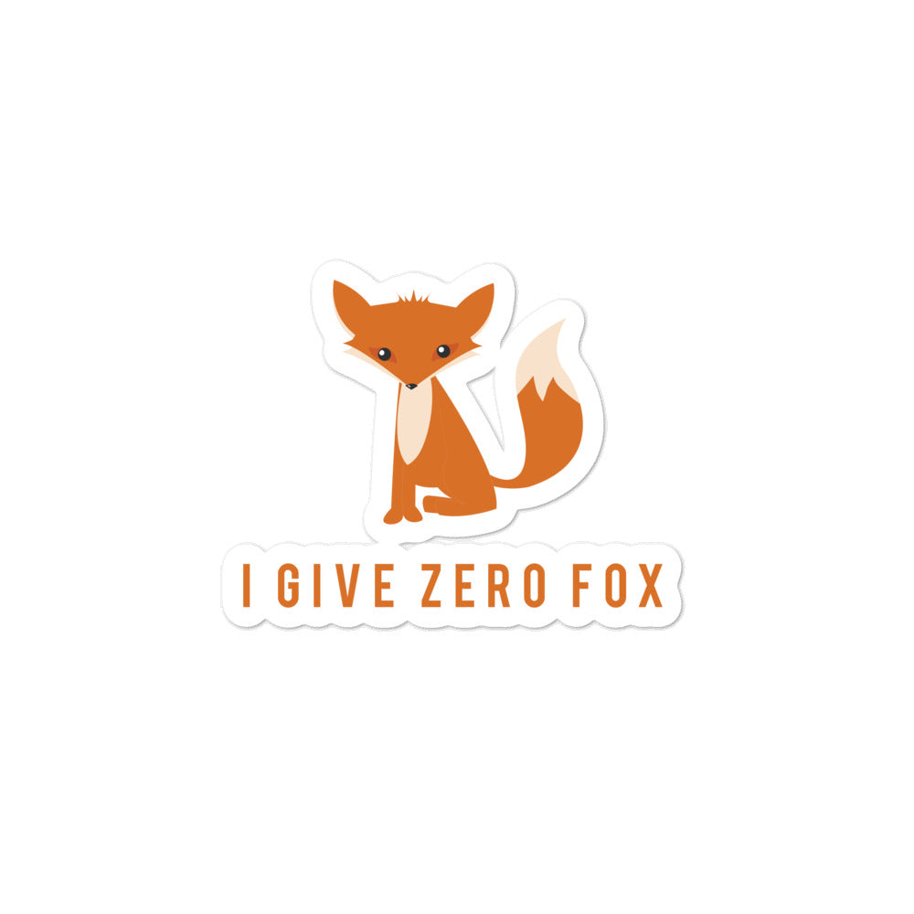  I Give Zero Fox Bubble-Free Stickers by Queer In The World Originals sold by Queer In The World: The Shop - LGBT Merch Fashion