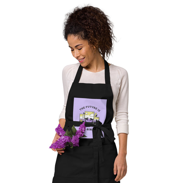  The Future Is Non-Binary Organic Cotton Apron by Queer In The World Originals sold by Queer In The World: The Shop - LGBT Merch Fashion