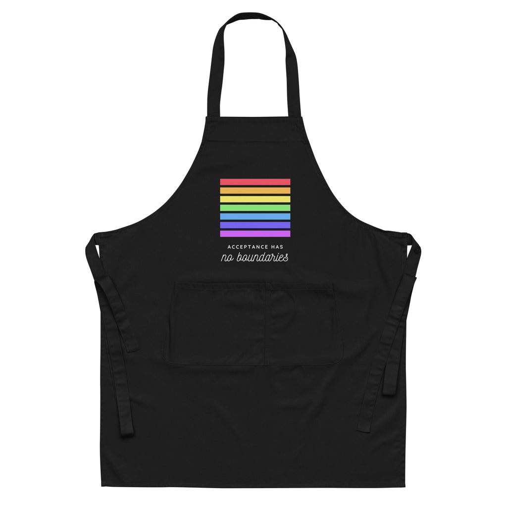  Acceptance Has No Boundaries Organic Cotton Apron by Printful sold by Queer In The World: The Shop - LGBT Merch Fashion