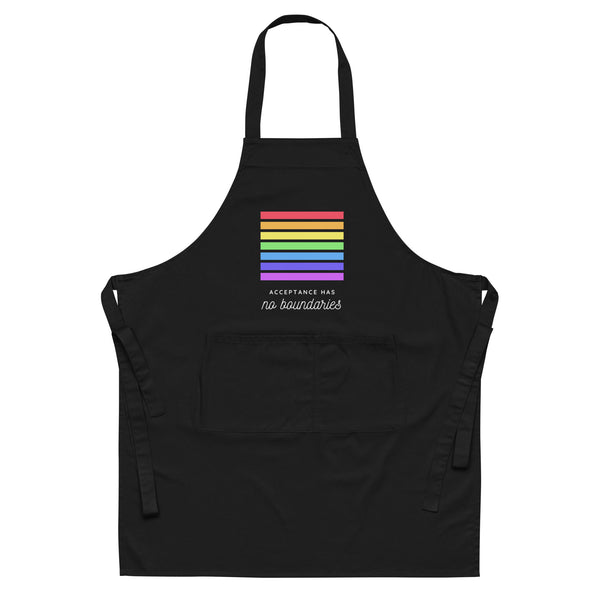  Acceptance Has No Boundaries Organic Cotton Apron by Queer In The World Originals sold by Queer In The World: The Shop - LGBT Merch Fashion