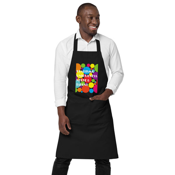  Charisma Uniqueness Nerve & Talent Organic Cotton Apron by Queer In The World Originals sold by Queer In The World: The Shop - LGBT Merch Fashion