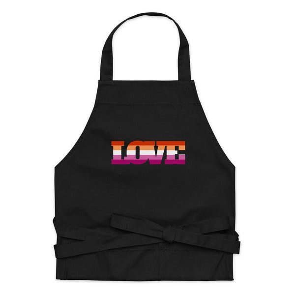  Lesbian Love Organic Cotton Apron by Queer In The World Originals sold by Queer In The World: The Shop - LGBT Merch Fashion