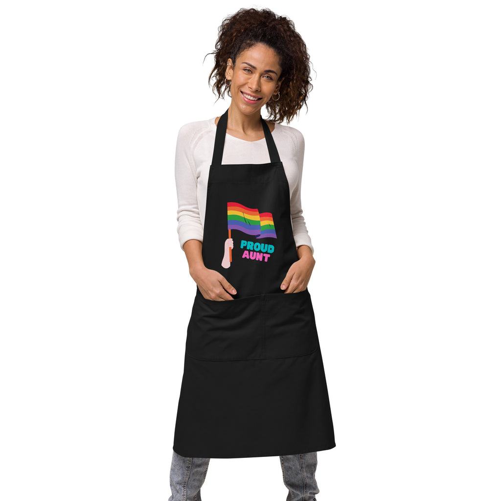 Proud Aunt Organic Cotton Apron by Printful sold by Queer In The World: The Shop - LGBT Merch Fashion