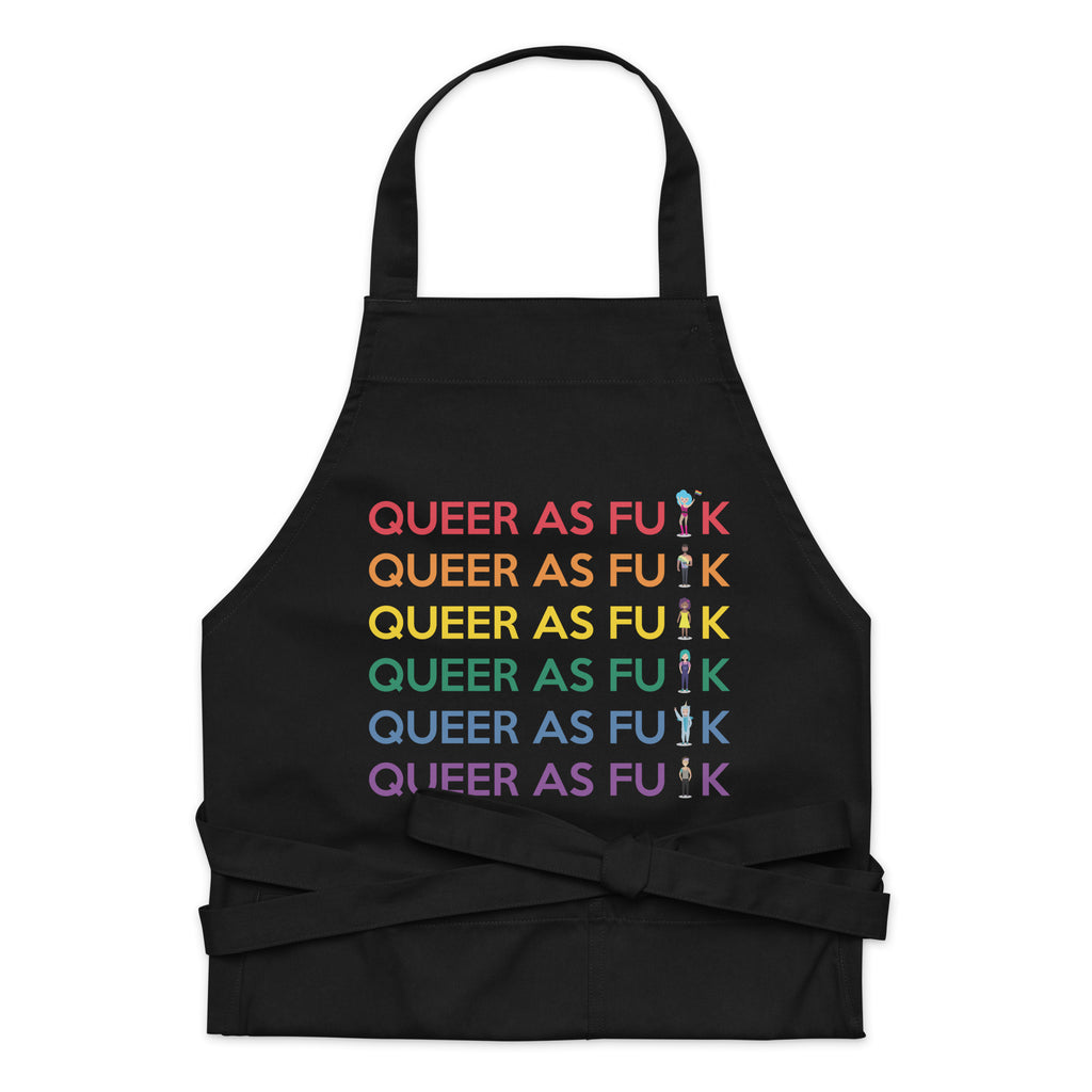  Queer As Fu#k Organic Cotton Apron by Printful sold by Queer In The World: The Shop - LGBT Merch Fashion