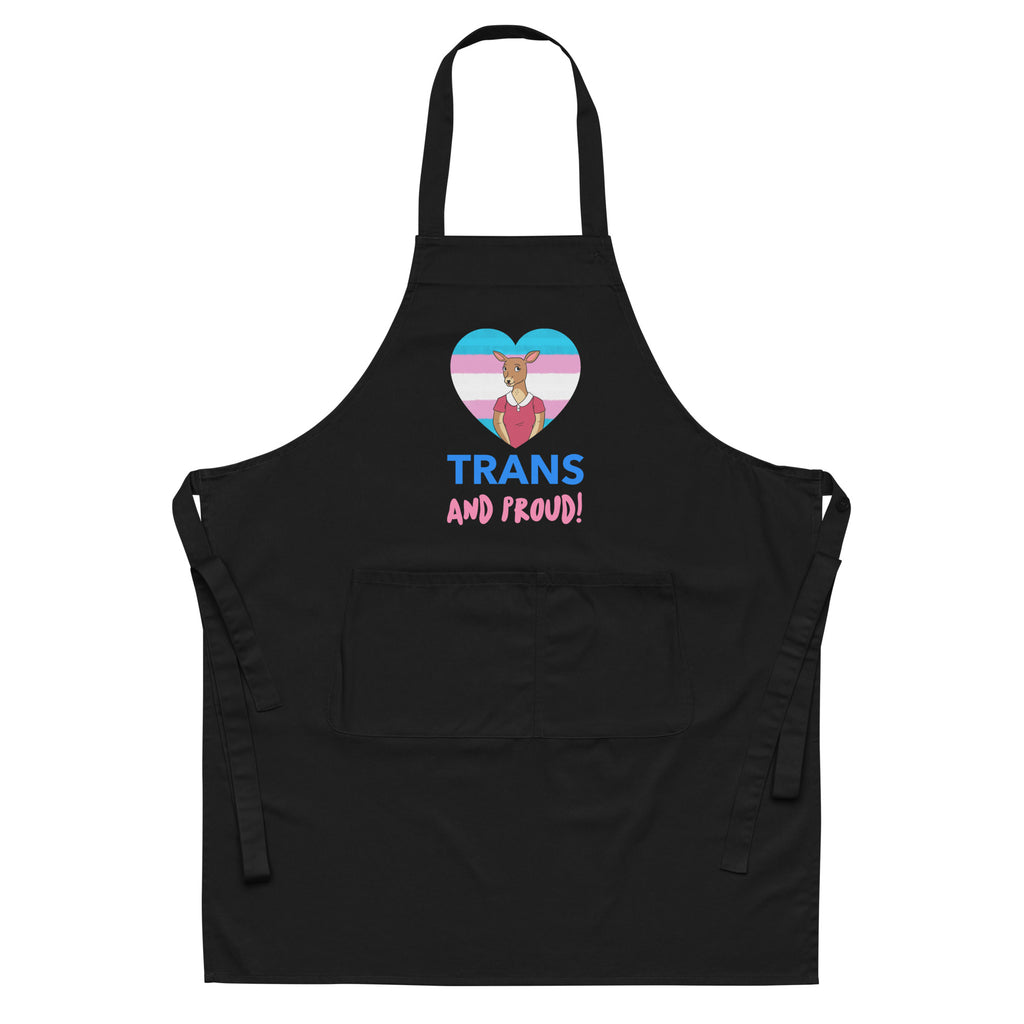  Trans And Proud Organic Cotton Apron by Printful sold by Queer In The World: The Shop - LGBT Merch Fashion