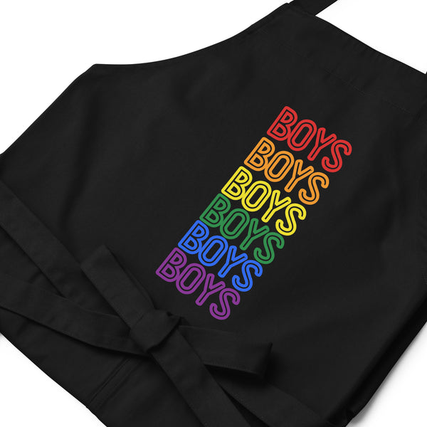  Boys Boys Boys Organic Cotton Apron by Queer In The World Originals sold by Queer In The World: The Shop - LGBT Merch Fashion