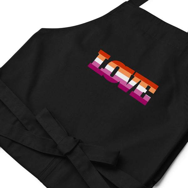  Lesbian Love Organic Cotton Apron by Queer In The World Originals sold by Queer In The World: The Shop - LGBT Merch Fashion