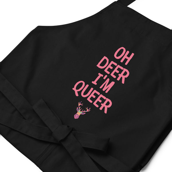  Oh Deer I'm Queer Organic Cotton Apron by Queer In The World Originals sold by Queer In The World: The Shop - LGBT Merch Fashion