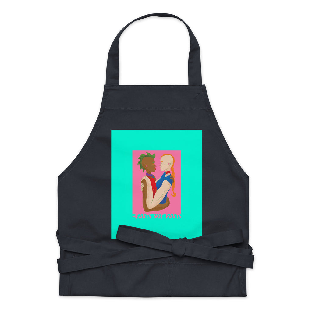  Hearts Not Parts Organic Cotton Apron by Queer In The World Originals sold by Queer In The World: The Shop - LGBT Merch Fashion