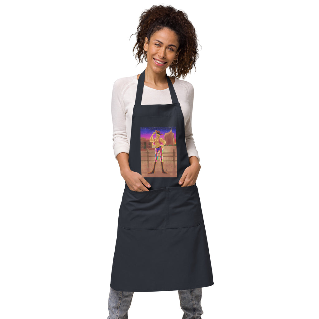  Gay Cowboy At Sunset Organic Cotton Apron by Queer In The World Originals sold by Queer In The World: The Shop - LGBT Merch Fashion