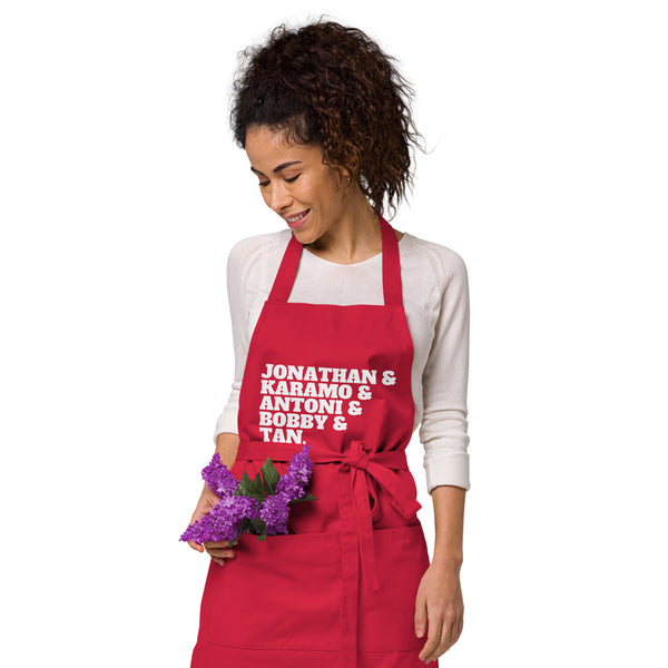  Jonathan & Karamo & Antoni & Bobby & Tan Organic Cotton Apron by Queer In The World Originals sold by Queer In The World: The Shop - LGBT Merch Fashion