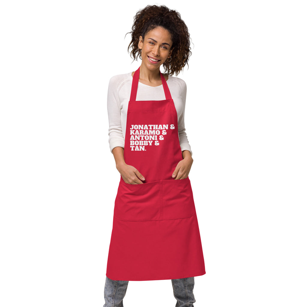  Jonathan & Karamo & Antoni & Bobby & Tan Organic Cotton Apron by Queer In The World Originals sold by Queer In The World: The Shop - LGBT Merch Fashion