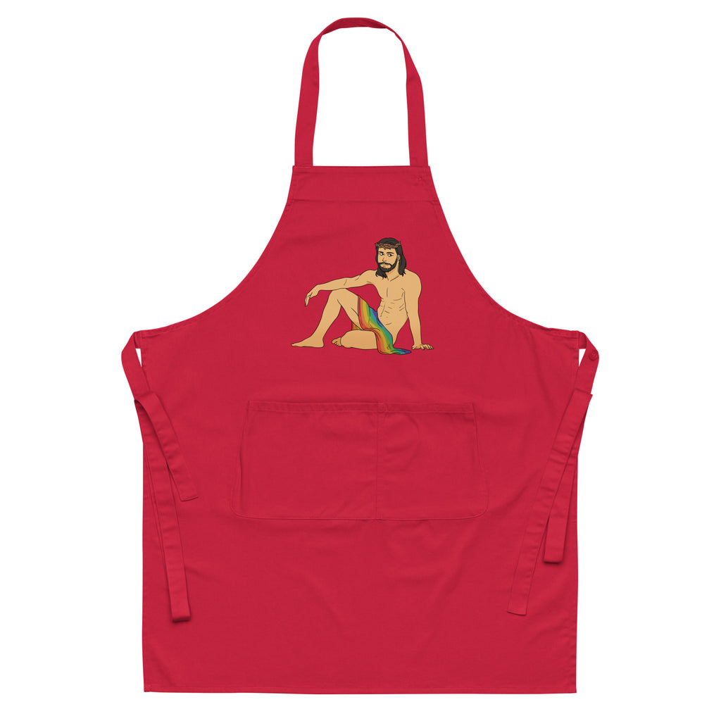  Sexy Gay Jesus Organic Cotton Apron by Queer In The World Originals sold by Queer In The World: The Shop - LGBT Merch Fashion