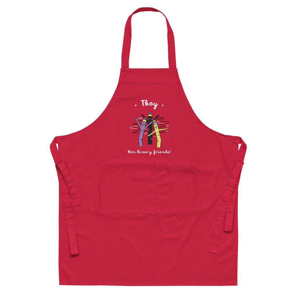  They Non-Binary Friends Organic Cotton Apron by Queer In The World Originals sold by Queer In The World: The Shop - LGBT Merch Fashion