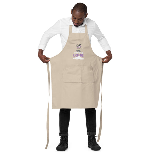  Asexual We Choose Love Organic Cotton Apron by Queer In The World Originals sold by Queer In The World: The Shop - LGBT Merch Fashion