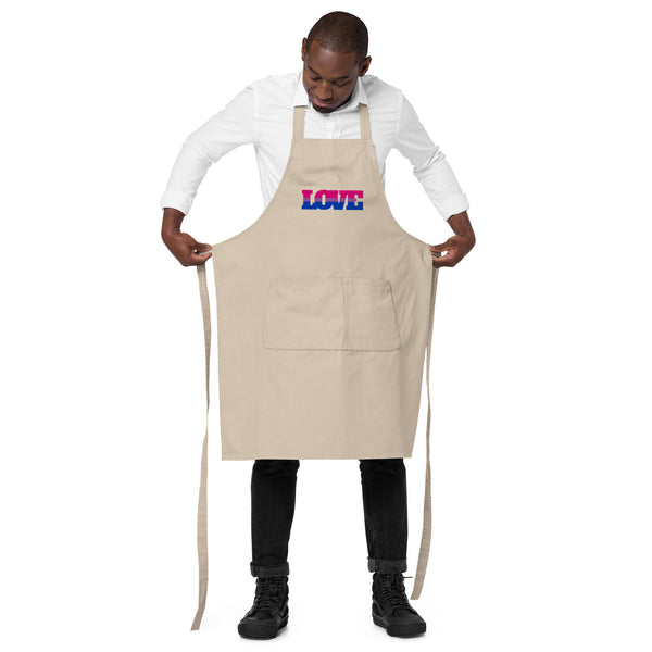  Bisexual Love Organic Cotton Apron by Queer In The World Originals sold by Queer In The World: The Shop - LGBT Merch Fashion