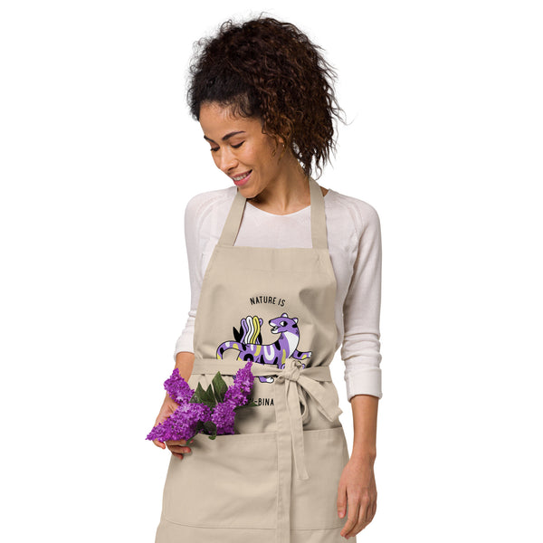  Nature Is Non-Binary Organic Cotton Apron by Queer In The World Originals sold by Queer In The World: The Shop - LGBT Merch Fashion