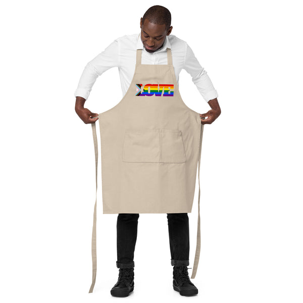  Progress LGBT Love Organic Cotton Apron by Queer In The World Originals sold by Queer In The World: The Shop - LGBT Merch Fashion