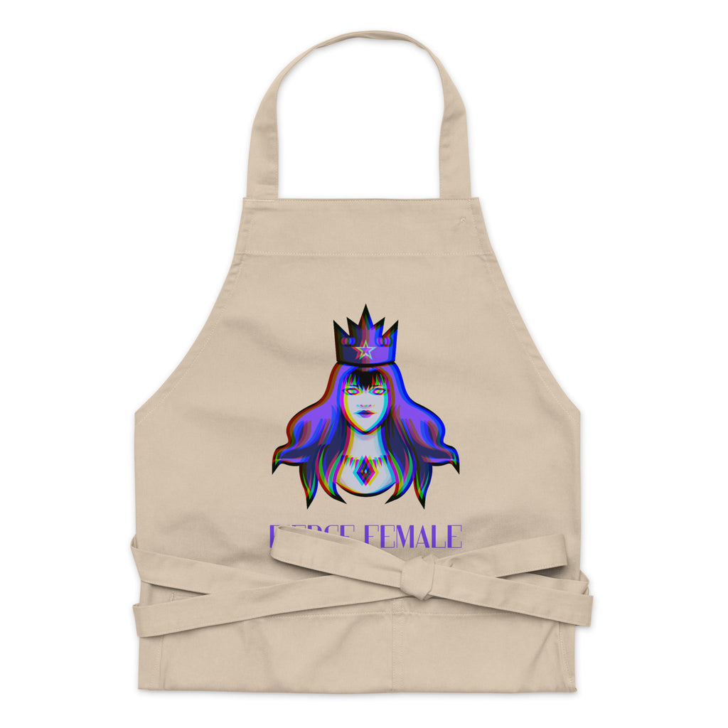  Fierce Female Organic Cotton Apron by Printful sold by Queer In The World: The Shop - LGBT Merch Fashion