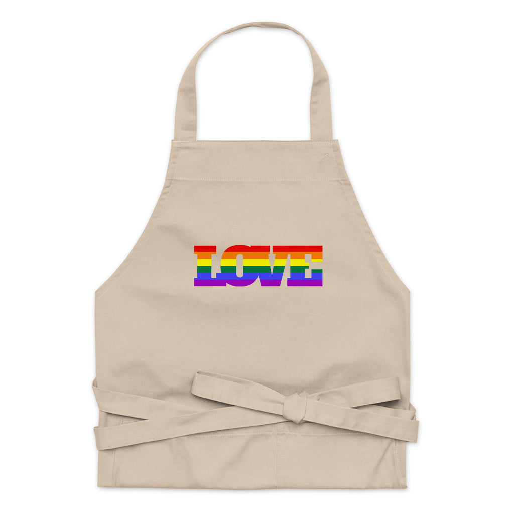  Gay Love Organic Cotton Apron by Queer In The World Originals sold by Queer In The World: The Shop - LGBT Merch Fashion
