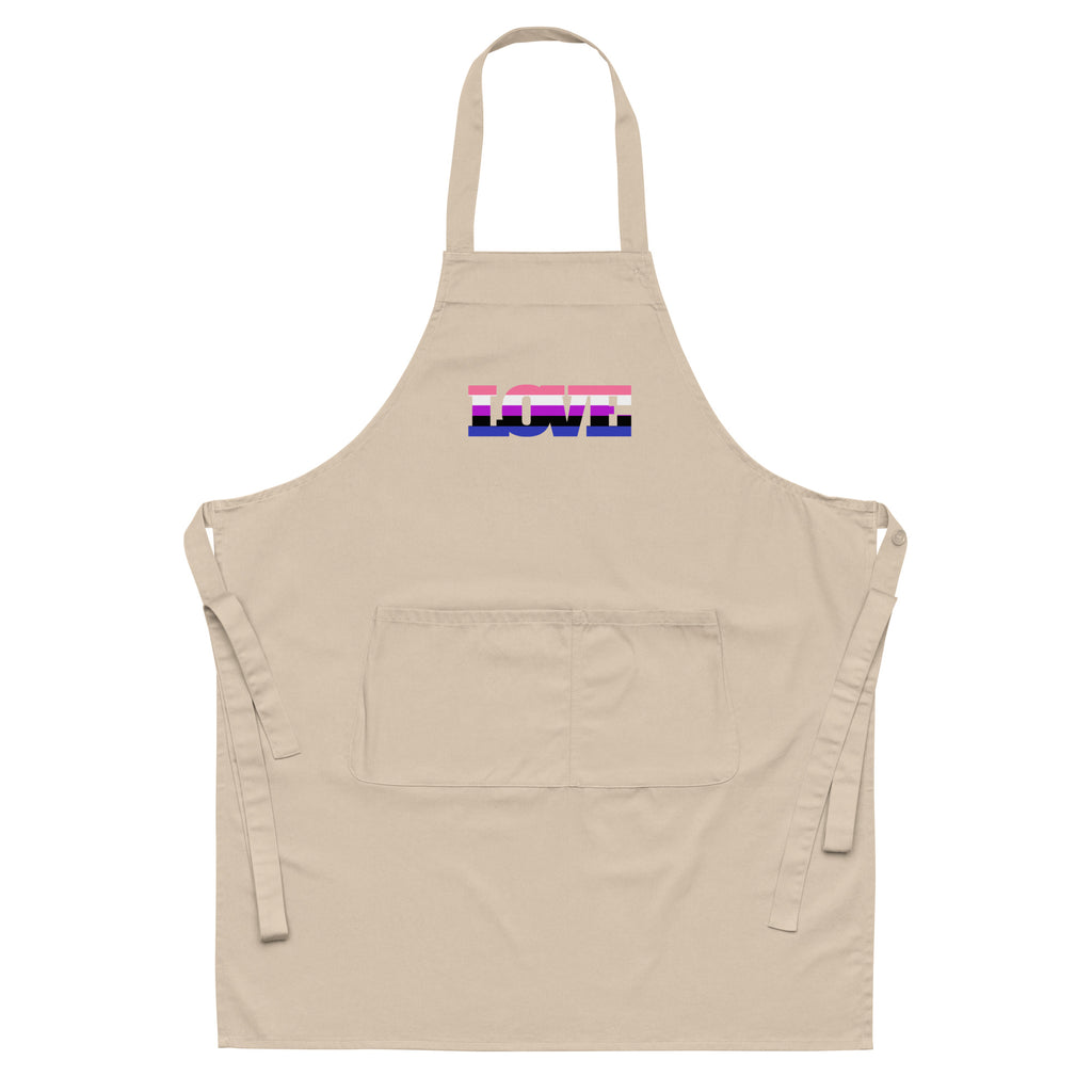  Genderfluid Love Organic Cotton Apron by Printful sold by Queer In The World: The Shop - LGBT Merch Fashion