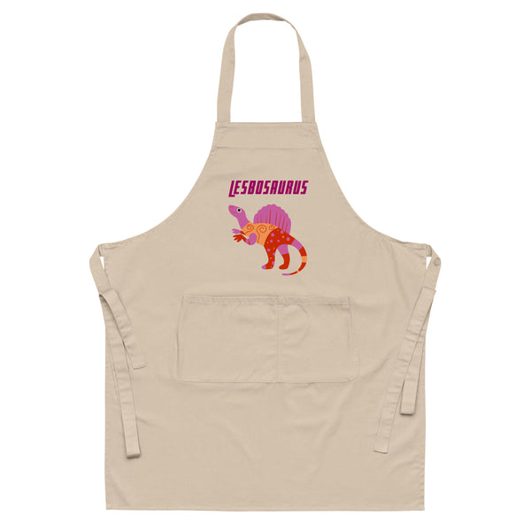  Lesbosaurus Organic Cotton Apron by Queer In The World Originals sold by Queer In The World: The Shop - LGBT Merch Fashion