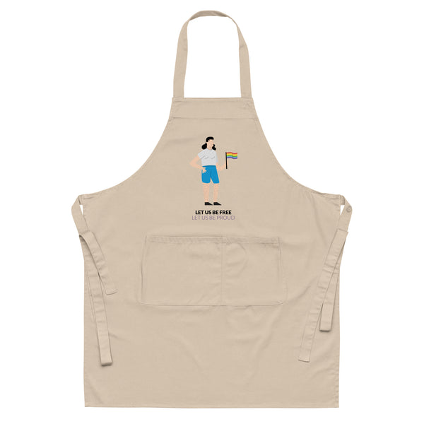 Let Us Be Free Let Us Be Proud Organic Cotton Apron by Queer In The World Originals sold by Queer In The World: The Shop - LGBT Merch Fashion