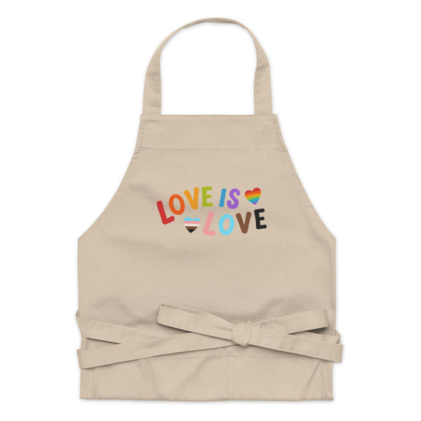  Love Is Love Organic Cotton Apron by Queer In The World Originals sold by Queer In The World: The Shop - LGBT Merch Fashion