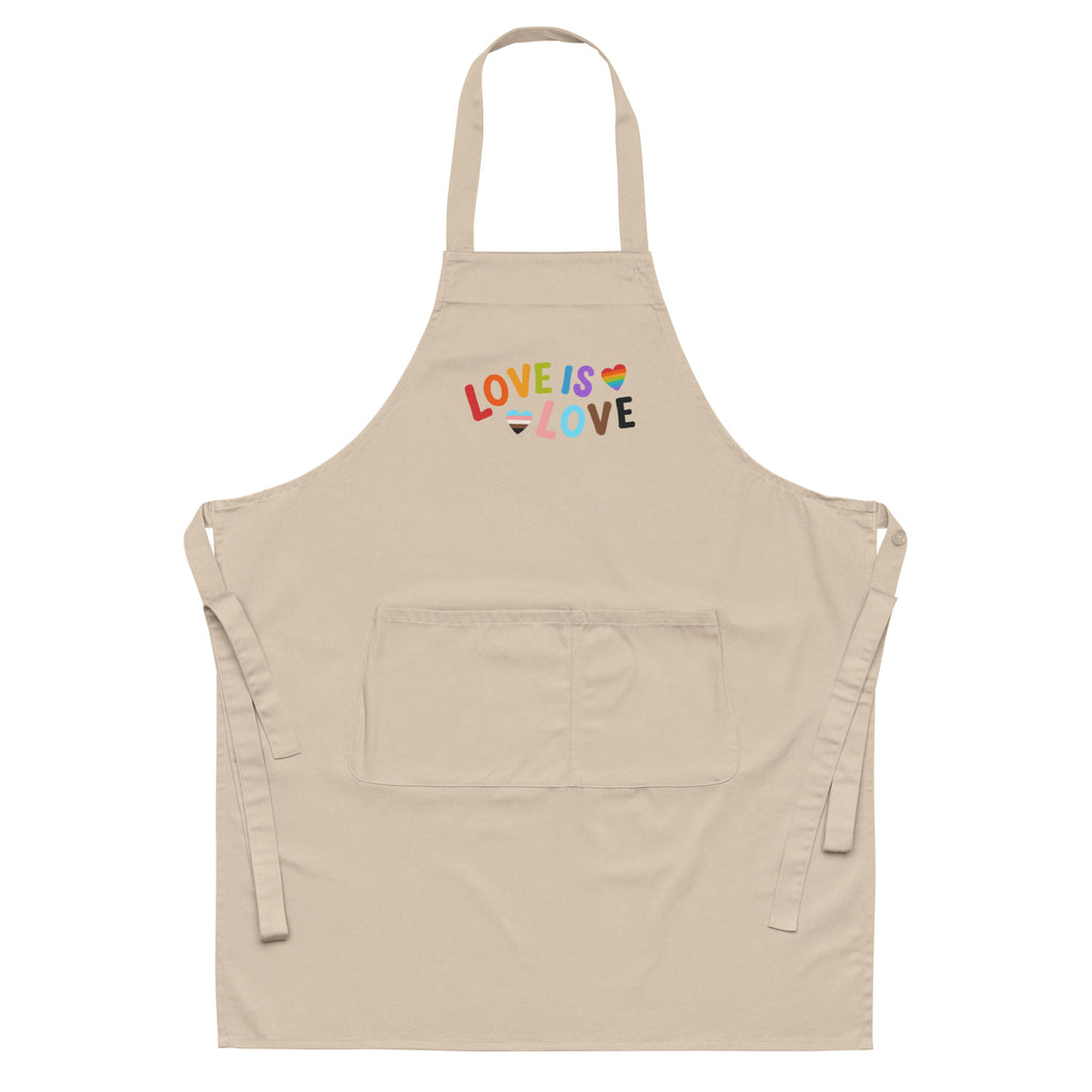  Love is Love LGBTQ Organic Cotton Apron by Queer In The World Originals sold by Queer In The World: The Shop - LGBT Merch Fashion