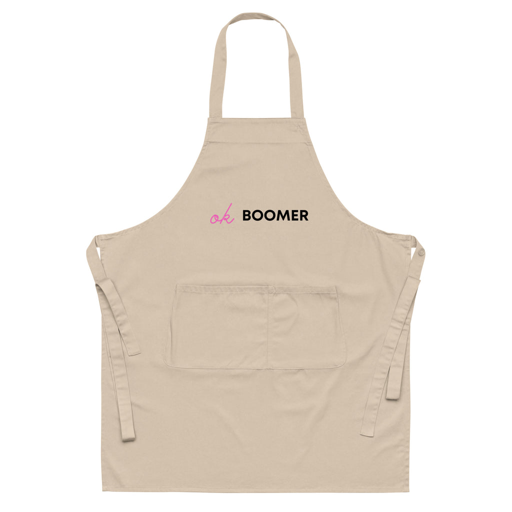  Ok Boomer Organic Cotton Apron by Queer In The World Originals sold by Queer In The World: The Shop - LGBT Merch Fashion